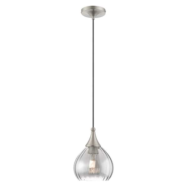 Livex Lighting Art Glass Mini Pendants 1 Light Brushed Nickel Mini Pendant