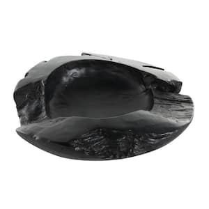 Black Handmade Teak Wood Live Edge Decorative Bowl