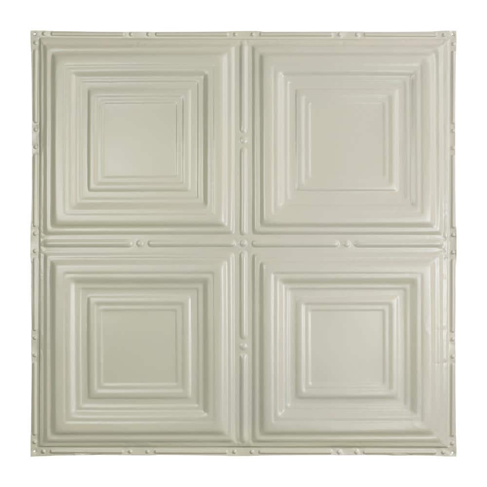 Great Lakes Tin Syracuse ft. x ft. Nail-Up Tin Ceiling Tile in Antique  White (Case of 5) T5002 The Home Depot