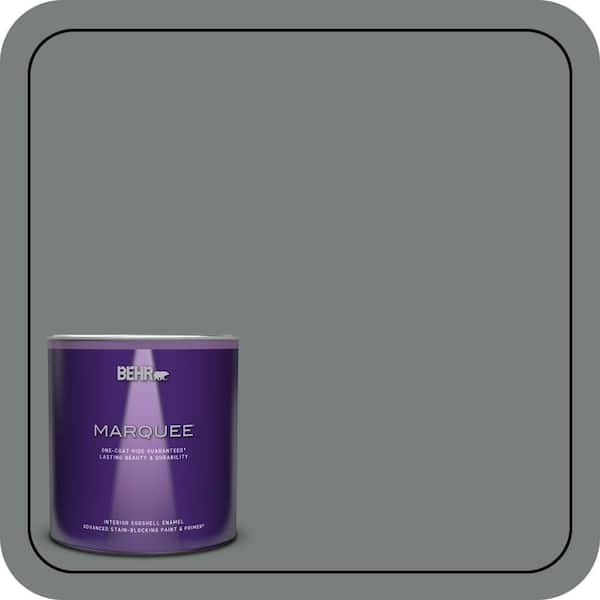 BEHR MARQUEE 1 qt. #PPU25-18 Shutter Gray Eggshell Enamel Interior Paint & Primer