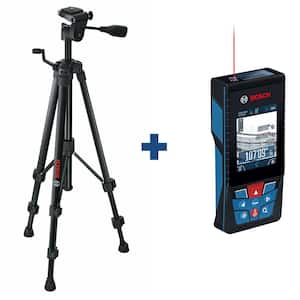 Compact Tripod with Extendable Height Plus Blaze 400 ft. Outdoor Laser Measure with Bluetooth and Camera Viewfinder