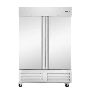 54 in. 42 cu. ft. Auto / Cycle Defrost 2-Solid Door Convertible Upright Freezer/Refrigerator in Stainless-Steel