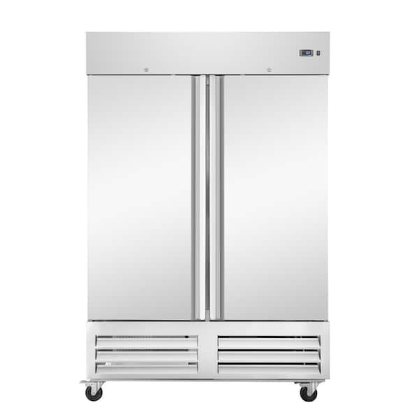 54 in. 42 cu. ft. Auto / Cycle Defrost 2-Solid Door Convertible Upright Freezer/Refrigerator in Stainless-Steel
