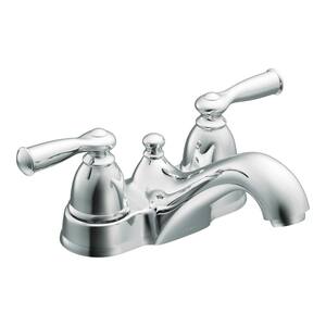Rubinetto Lavabo Mono Maniglia Moen Banbury | Centerset 4 Pollici | Cromato | Con Tubi Flessibili Da 61 Cm