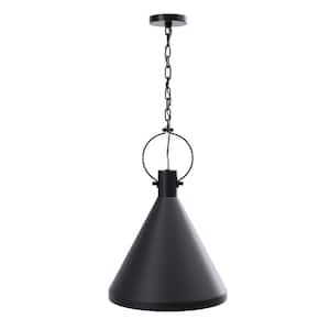 Nate 60 in. Black Ceiling Pendant Light, Hanging Fixture with Metal Shade and Adjustable Chain for Kitchen, Set of 2