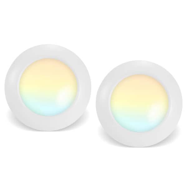 RUN BISON 6 in. 90 CRI 2700K-5000K 5CCT Selectable LED Dimmable Light, Integrated LED Flush Mount Ceiling Disk Light (2-Pack)