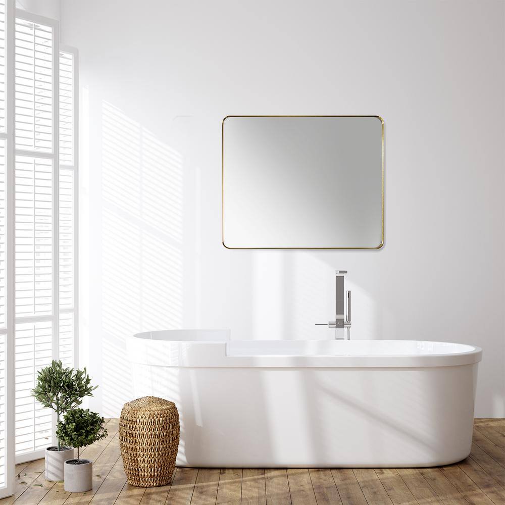 Nettuno 36" Gold and Silver Rectangular Bathroom Vanity Mirror