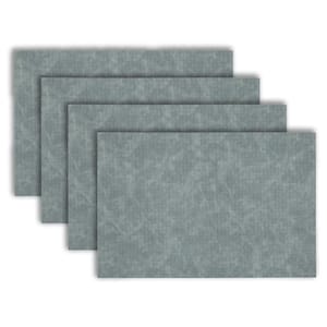 Sorrento 18 in. x 12 in. Dusty Blue Cross Weave Reversible Vegan Leather Wipe Clean Placemat Set of 4
