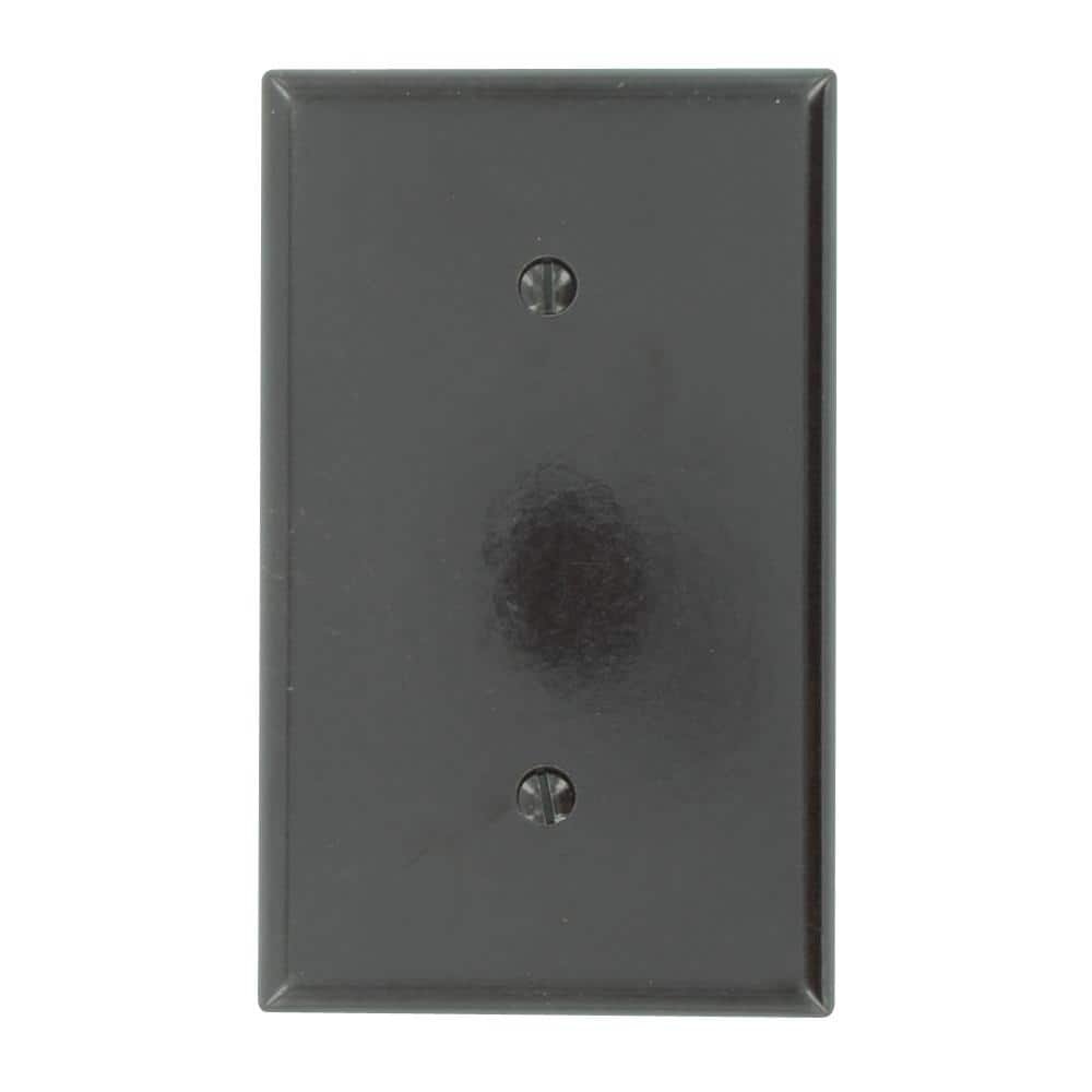 Brown Thermoset 1-Gang Blank Wallplate