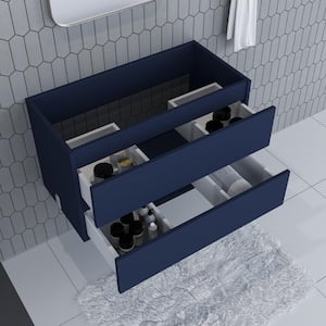 Salt 36 in. W x 20 in. D Bath Vanity in Navy with Acrylic Vanity Top in White with White Basin