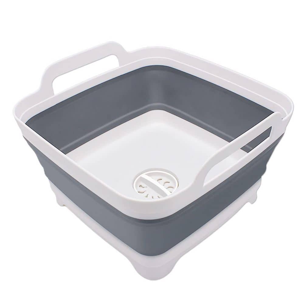 2.4 Gal Collapsible Dish Basin with Drain Plug for Camping Vegetable Washing RV and Kitchen Use, Gray (1-Pack) price history on PriceWatchPro