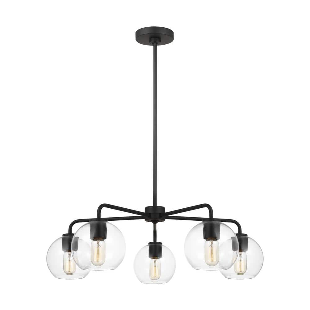 Orley Midnight Black 30.5" Industrial Outdoor Chandelier