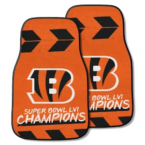 Cincinnati Bengals Super Bowl LVI 17 in. x 27 in. 2-Piece Nylon Carpet Car Floor Mat Set