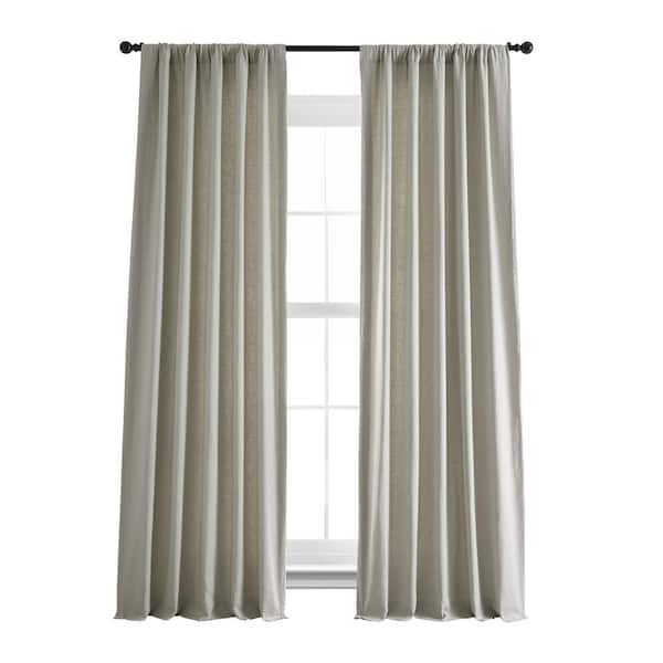 Fresh Khaki Linen Rod Pocket Room Darkening Curtain - 50 in. W x 96 in. L (1 Panel)