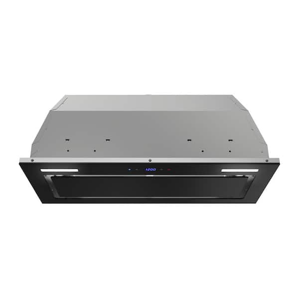 28 in. Crosa Ducted Insert Range Hood in Brushed Stainless Steel, Mesh Filters, Touchpad Control, LED Lights