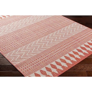 Long Beach Taupe/Brown Tribal 7 ft. x 9 ft. Indoor Outdoor Area Rug