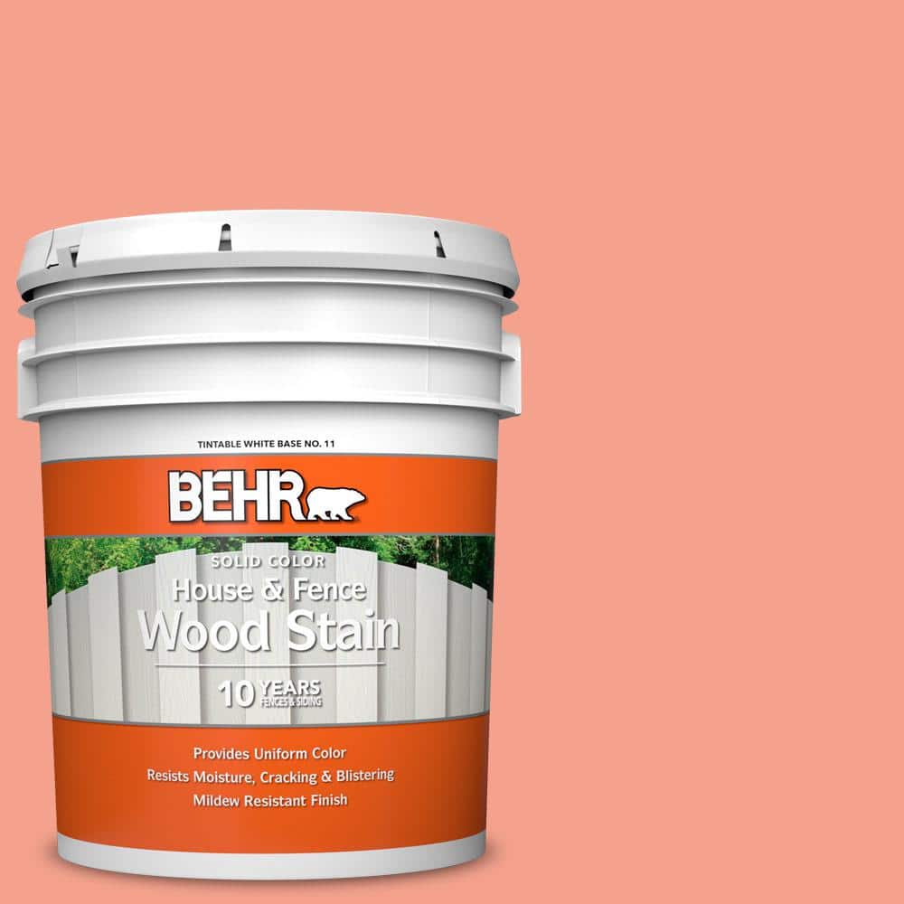 5 gal. #HDC-MD-18 Peach Mimosa Solid Color House and Fence Exterior Wood St
