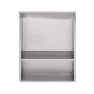 22 in. W x 18 in. H x 4 in. D Recessed Bathroom Shower Niche in Stainless Steel Brushed with Shelf