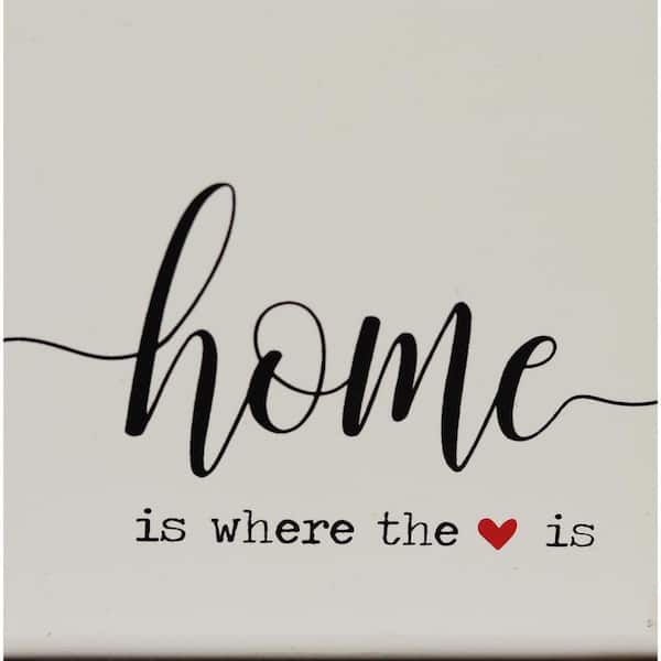 Targa da appendere alla parete in legno con scritta Home Is