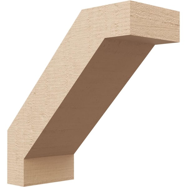 Ekena Millwork 5 in. x 12 in. x 12 in. Burlington Rough Cedar Woodgrain Timberthane Polyurethane Knee Brace, Primed