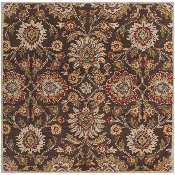 Livabliss Cambrai Brown 10 ft. x 10 ft. Square Indoor Area Rug