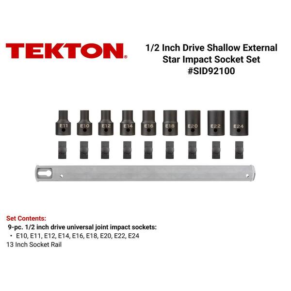 1/2 in. Drive External Star Impact Socket Set (9-Piece) (E10-E24)