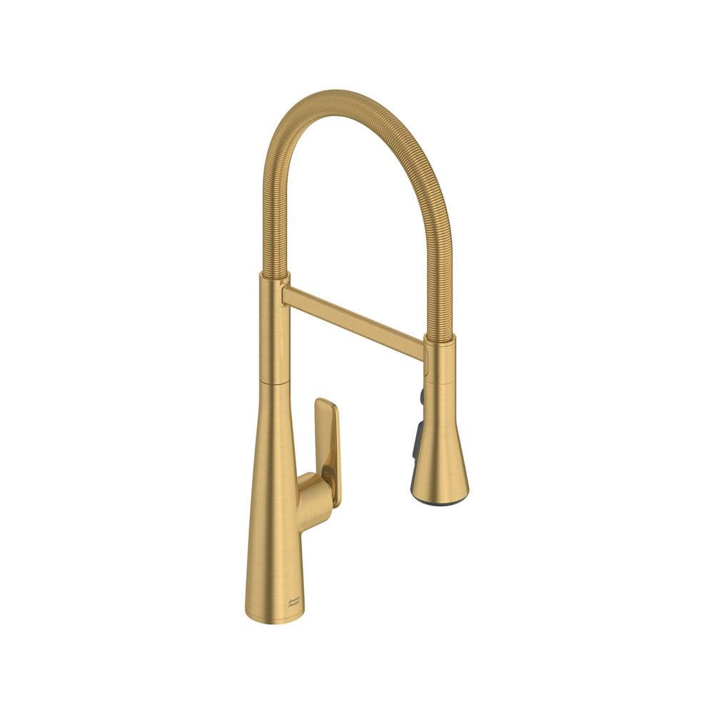 Aspirations 20 in. Semi-Pro Pull Down Sprayer Kitchen Faucet with 360° Swivel Spout in Brushed Cool Sunrise price history on PriceWatchPro