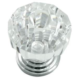 Laurey Acrystal Cabinet Knob - 1-1/4 Inch Diameter Satin With Pewter Base