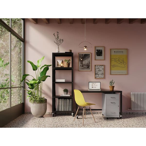 Space Solutions 18 in. D 3-Drawer Metal Letter Width 14.25 in. W Mobile Vertical File Cabinet Box-Box-File, Arctic Silver