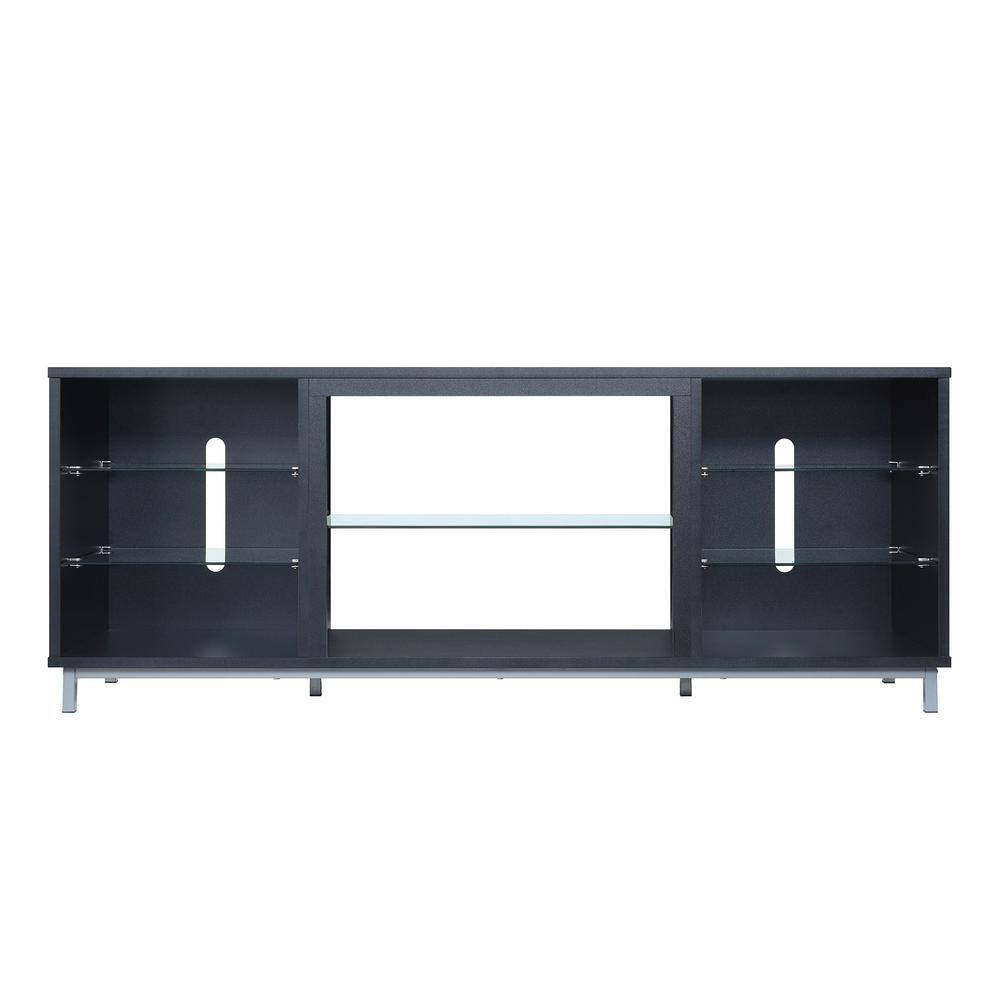 Manhattan Comfort Brighton 60 in. Onyx TV Stand Fits TV's up to 56 in. with Cable Management, Black