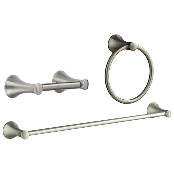 KOHLER Coralais 3 Piece Hardware Bundle With Towel Bar Towel Ring And   Vibrant Brushed Nickel Kohler Bathroom Hardware Sets K 13431 Bn 13434 Bn 13435 Bn 64 600 