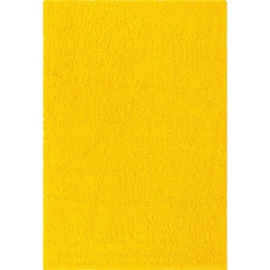 Solid Shag Tuscan Sun Yellow 6' 1 x 9' 0 Area Rug