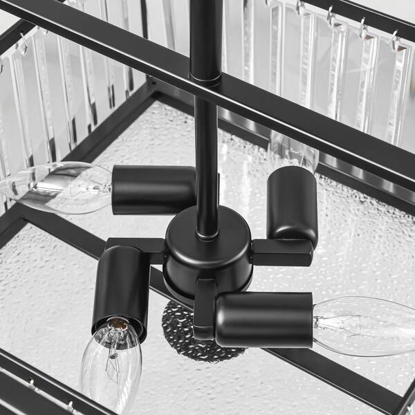 amenoiro★ RRTYO Annedore 15.75 in. 4-Light Mid-Century Modern Black Square