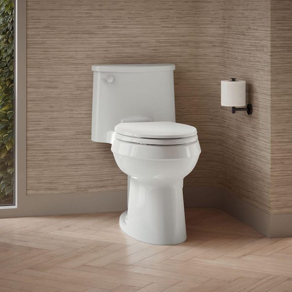 Adair 12 in. Rough In 1-Piece 1.28 GPF Single Flush Elongated Toilet in White Seat Included