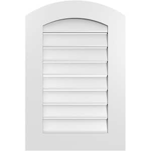 20 in. x 28 in. Arch Top Surface Mount PVC Gable Vent: Decorative with Standard Frame