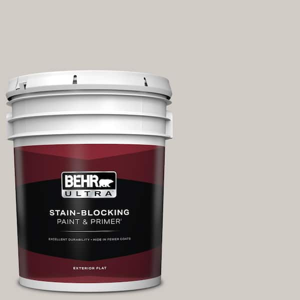 BEHR ULTRA 5 gal. #BNC-05 Ground Fog Flat Exterior Paint & Primer