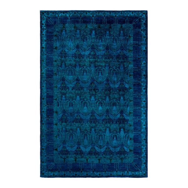 Vibrance Blue 9 ft. x 12 ft. Solid Wool Indoor Area Rug