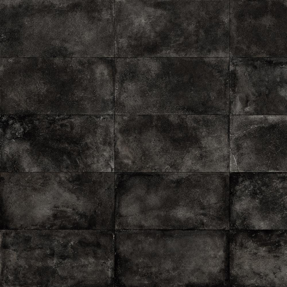 Ivy Hill Tile Hudson Black 11.72 in. x 23.69 in. Matte Porcelain Floor ...