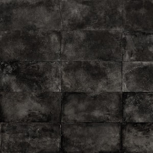 Hudson Black 11.72 in. x 23.69 in. Matte Porcelain Floor and Wall Tile (15.5 sq. ft./Case)