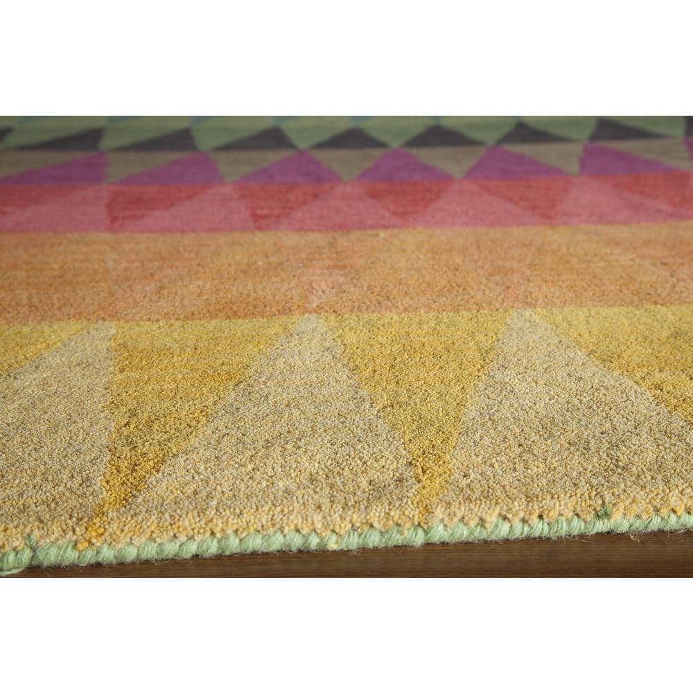 Handmade Geometric Multi-Red Wool Runner Rug 2'3" x 8'