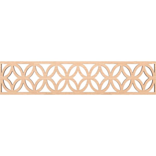 Ekena Millwork Crosby Fretwork 0.375 in. D x 46.75 in. W x 10 in. L Red Oak Wood Panel Moulding