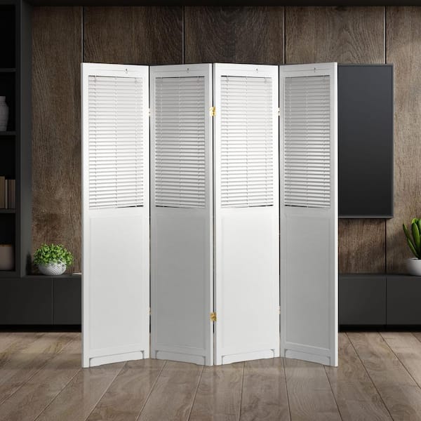 RED LANTERN White 6 ft. Tall Adjustable Shutter 5-Panel Room