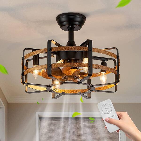 caged ceiling fan with light home depot