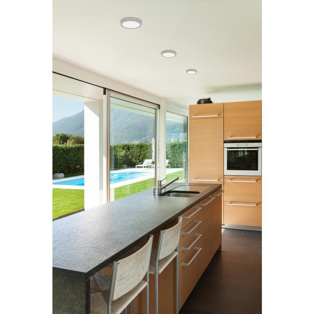 Ulko Silver LED Round Flush Mount Light