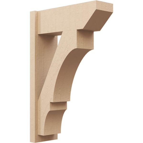 Ekena Millwork 8 in. x 34 in. x 22 in. Balboa Slat Rough Cedar Woodgrain Timberthane Polyurethane Outlooker, Primed Tan