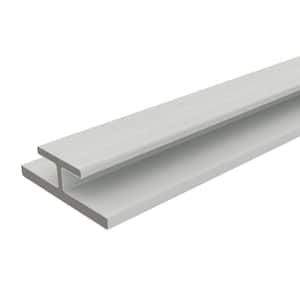 All Weather System 3.1 in. x 1.0 in. x 8 ft. Composite Siding Butt Joint Trim in Icelandic Smoke White Board