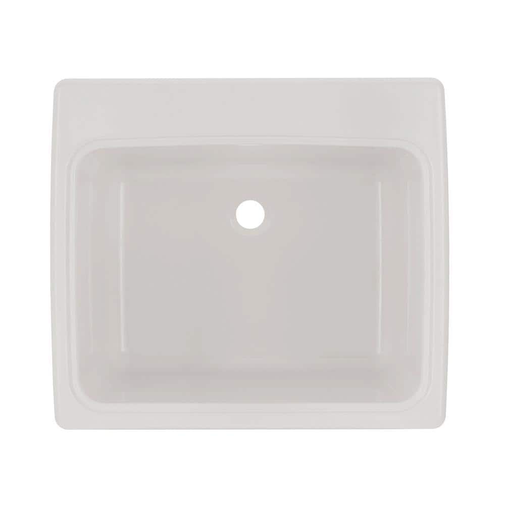 25 in. x 22 in. x 13.6 in. Solid Surface Undermount Utility Sink in White