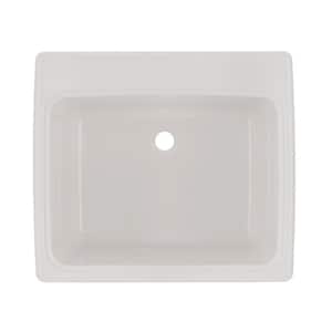 25 in. x 22 in. x 13.6 in. Solid Surface Undermount Utility Sink in White