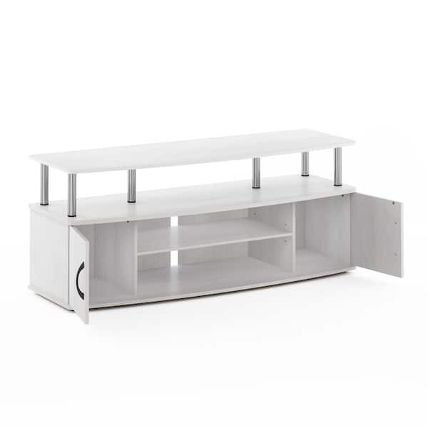 Furinno Jaya 47 in. White Oak Particle Board TV Stand Fits TVs Up