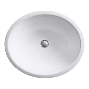 Caxton 19-1/4 in. Oval Vitreous China Undermount Bathroom Sink in White without Overflow Drain